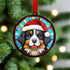 Bernese Mountain Dog in Santa Hat Suncatcher Decoration